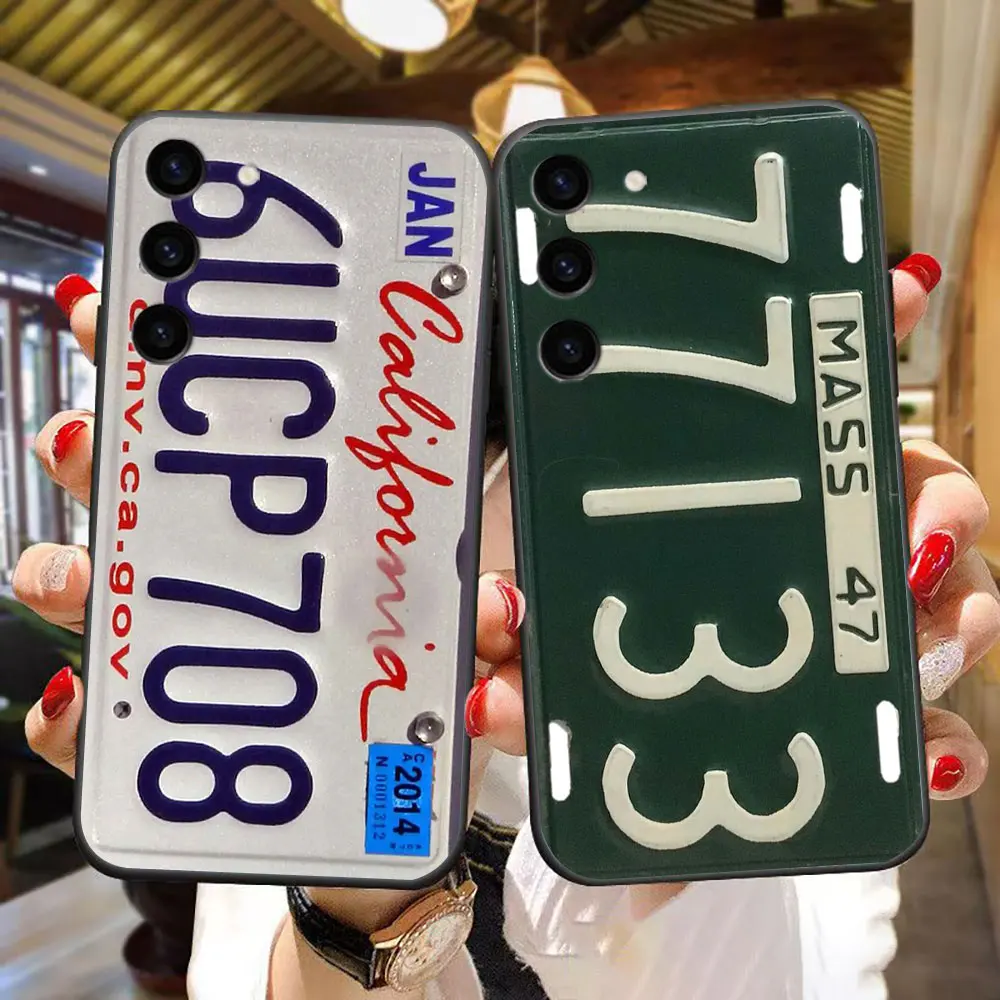 Funda de teléfono con cubierta de número de matrícula Retro para Samsung Galaxy S25 S24 S23 S22 S21 S20 FE S10 S9 PLUS ULTRA TPU Funda Capa - imagen 2