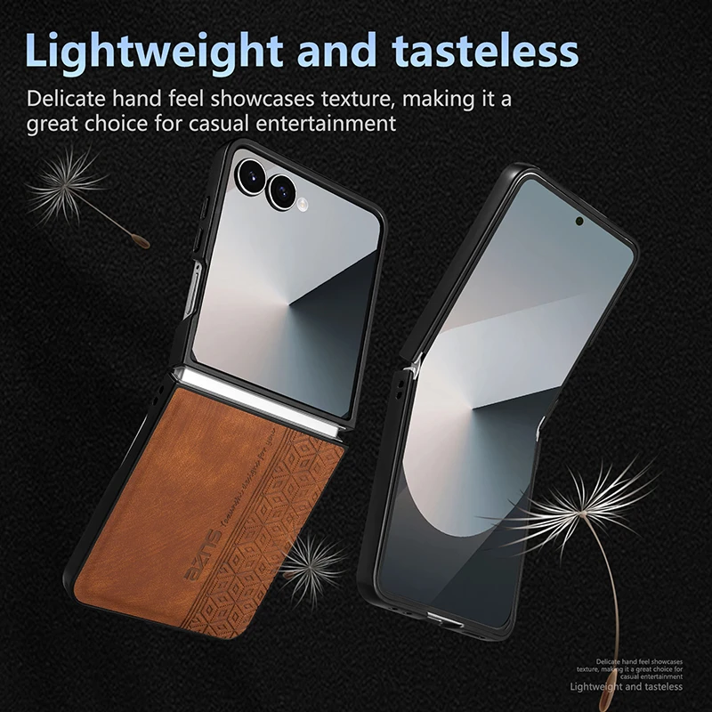 Para Samsung Galaxy Z Flip 7 funda suave de cuero PU funda protectora trasera de teléfono para Samsung Z Flip 7 FE 6 5 4 3 Shell - imagen 4