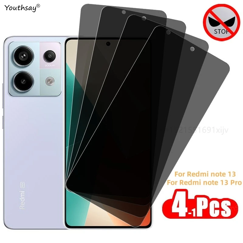 Protector de pantalla de privacidad para Redmi note 13 Pro, vidrio templado antiespía para Redmi note 13 Pro, película protectora antiespionaje para teléfono