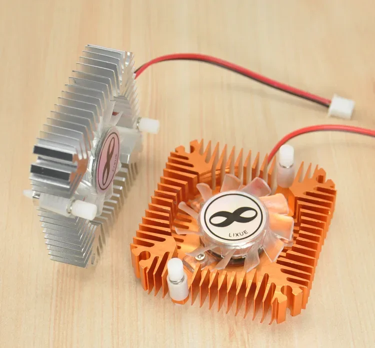 Ventilador de refrigeración para tarjetas gráficas, disipador térmico, enfriador dorado de aluminio, Compatible con componentes personales de ordenador, 55mm, 2 pines - imagen 3