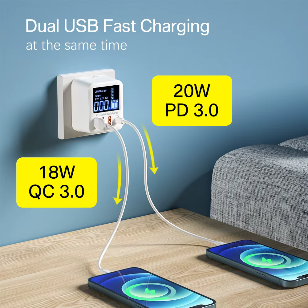 Cargador USB C de carga rápida PD QC para iPhone y Android - imagen 4