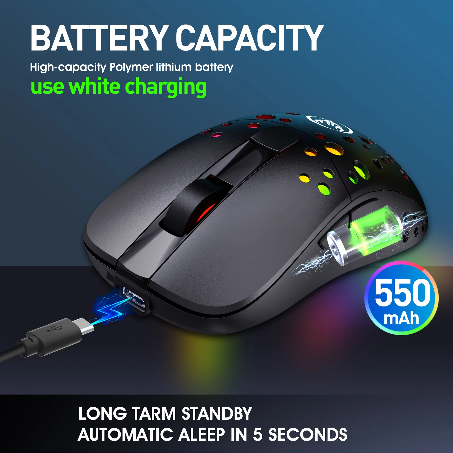 Ratón óptico con cable para videojuegos, Mouse silencioso con retroiluminación RGB, 10000DPI, para ordenador portátil y de escritorio - imagen 4