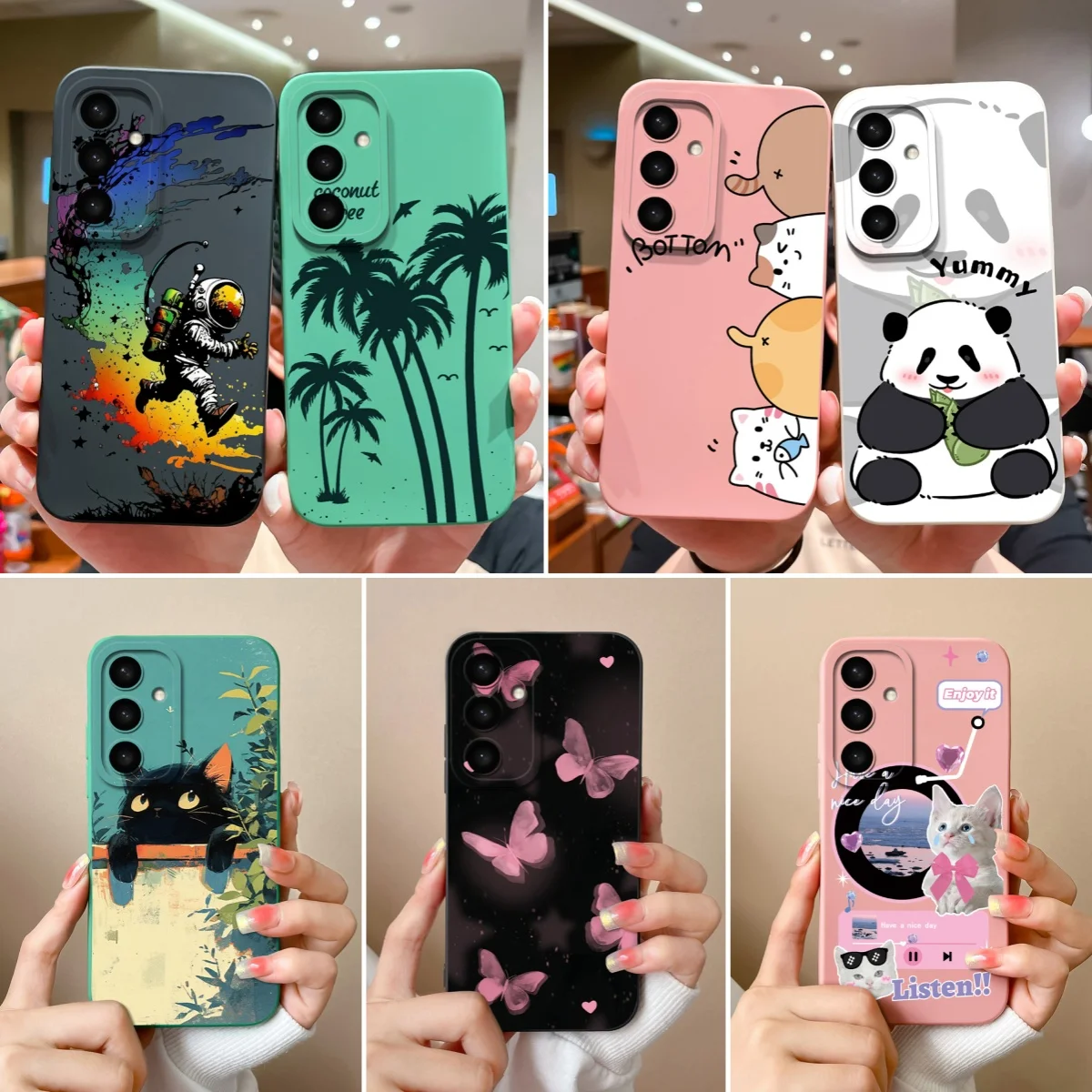 Funda para Samsung S24 FE Plus, funda de cámara de silicona líquida con diseño de gato Ultra bonito para Samsung S 24 S24FE S24 + S24, parachoques Ultra a prueba de golpes