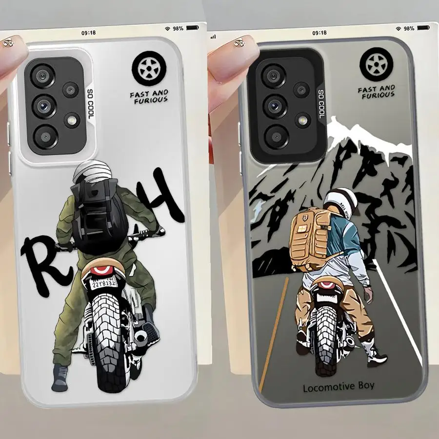 Funda de teléfono suave para Samsung Galaxy A16 A34 A13 A23 A22 A14 A24 A15 A12 A32 A25 locomotora masculina de moda