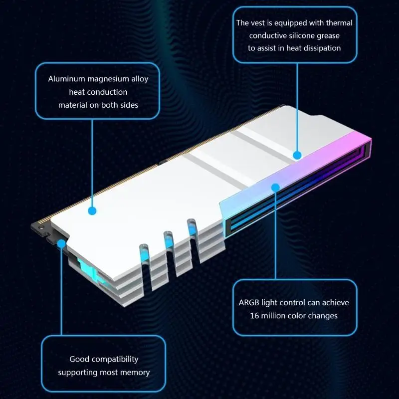 Disipador térmico para R53C, Enfriador memoria, disipador calor síncrono, radiador luz ARGB, disipador térmico y - imagen 3