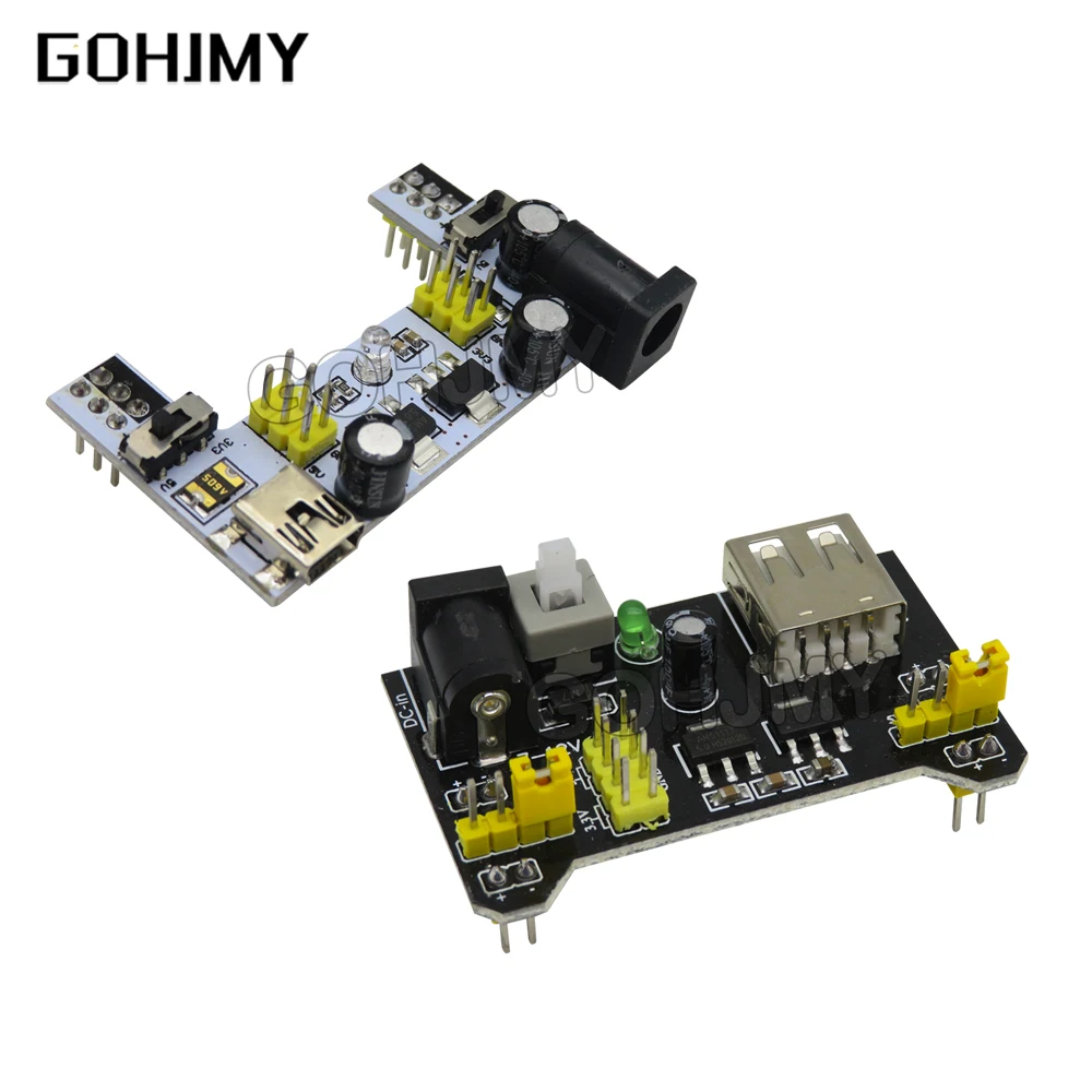 Módulo de fuente de alimentación de placa de pruebas MB-102/módulo de alimentación dedicado de placa de pruebas blanca MB102, placa de pan sin soldadura MB102 de 2 vías 3,3 V 5V