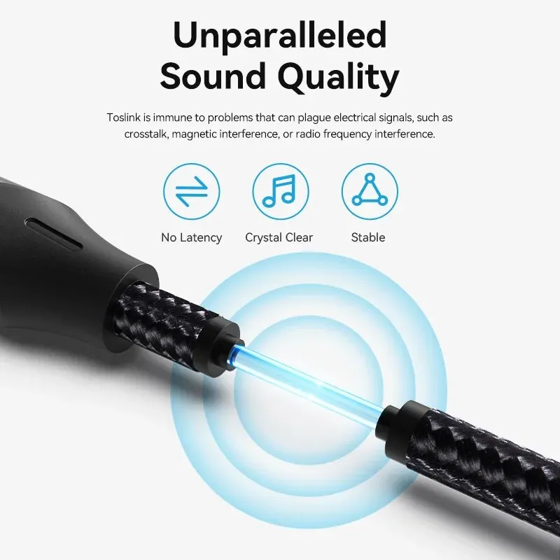 Vention Cable de Audio óptico Digital Toslink SPDIF Cable Coaxial 1m 2m para amplificadores Blu-ray Xbox 360 PS4 Cable de fibra de barra de sonido - imagen 4