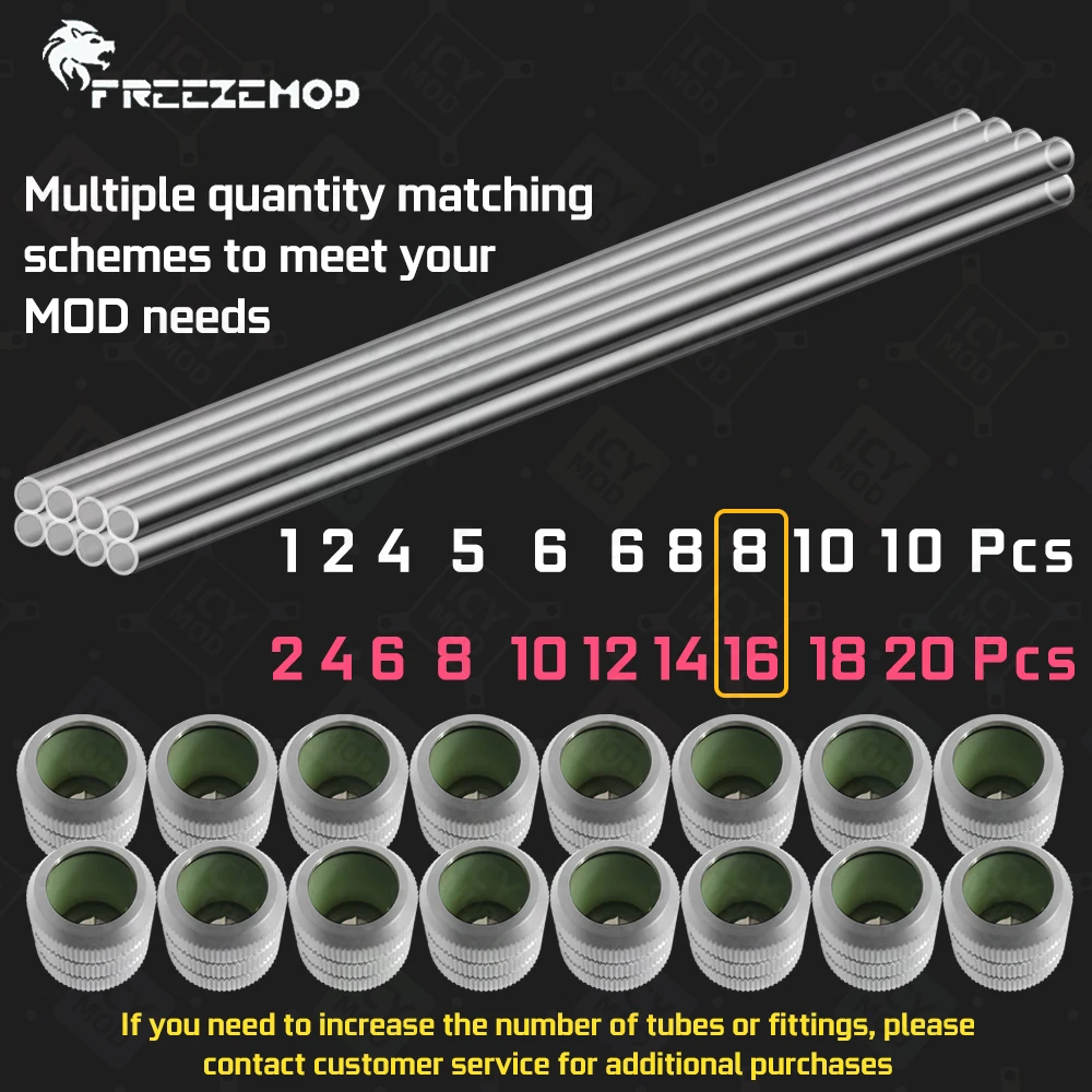 FREEZEMOD-accesorio antiapagado de torsión de tubo duro con kit de tubo duro PETG, conexión de rosca G1/4 de 12/14/16mm, juego MOD de enfriador de agua - imagen 5