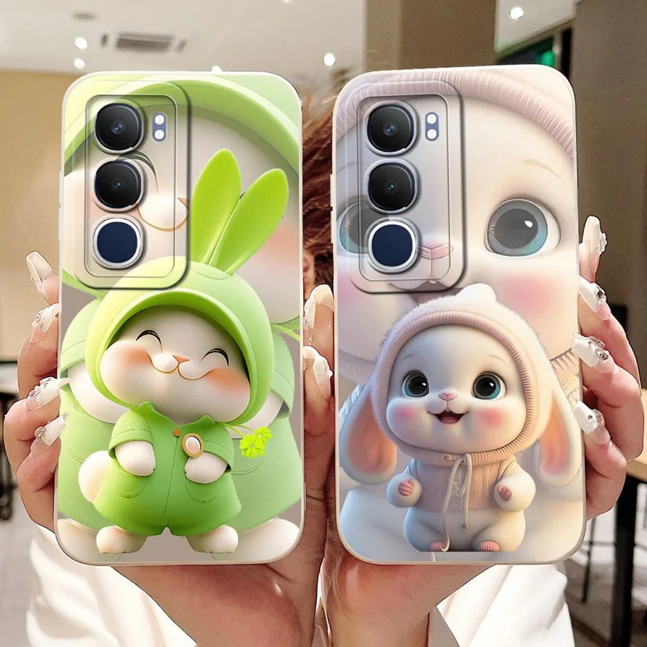 Para Vivo Y19s 4G funda V2419 lindo gato patrón de rejilla cubierta a prueba de golpes funda de teléfono de silicona suave para Vivo Y19s Y 19 s VivoY19s Fundas - imagen 2