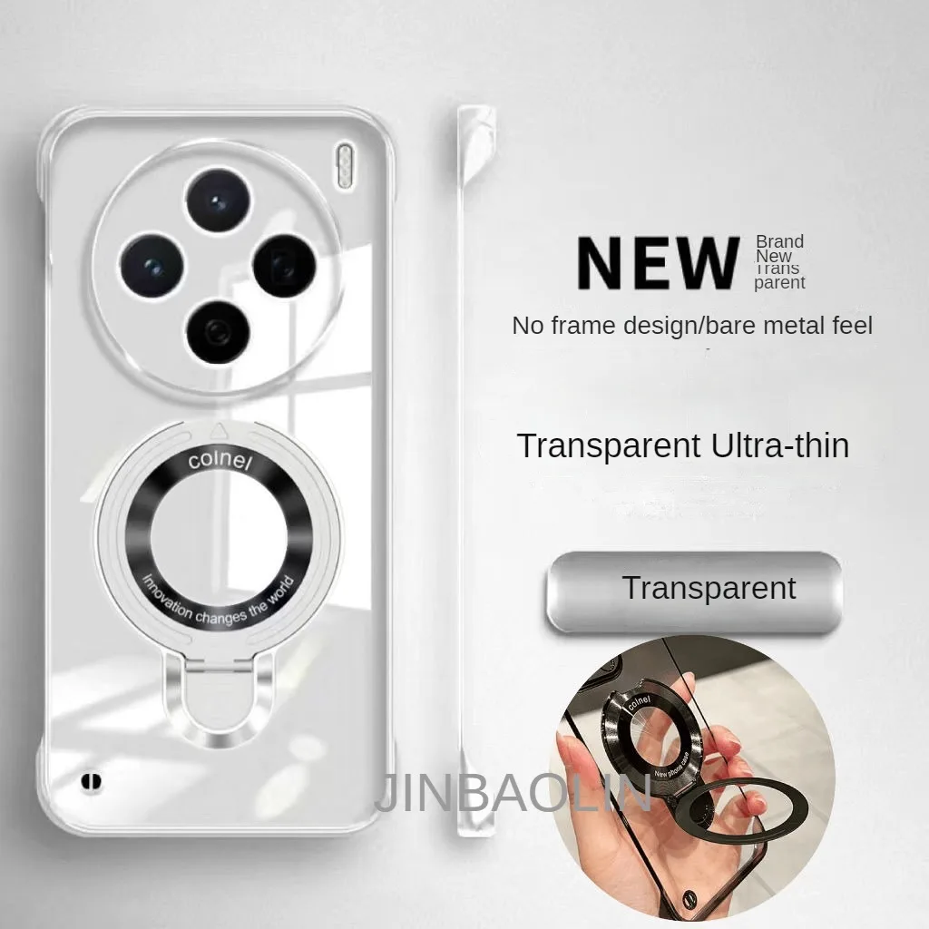 Funda con soporte magnético para Vivo X200 Pro Mini x200 ultra, funda de teléfono para VIVO VivoX200s X200FE, funda transparente, fundas transparentes - imagen 2