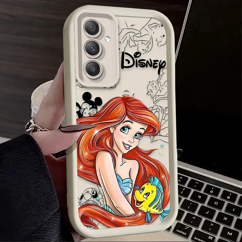 Funda de teléfono de princesa Sirenita de Disney para Samsung Galaxy S24 S23 S22 S21 Ultra Plus FE A54 A34 A14 A73 A53 A33 5G, funda suave - imagen 4