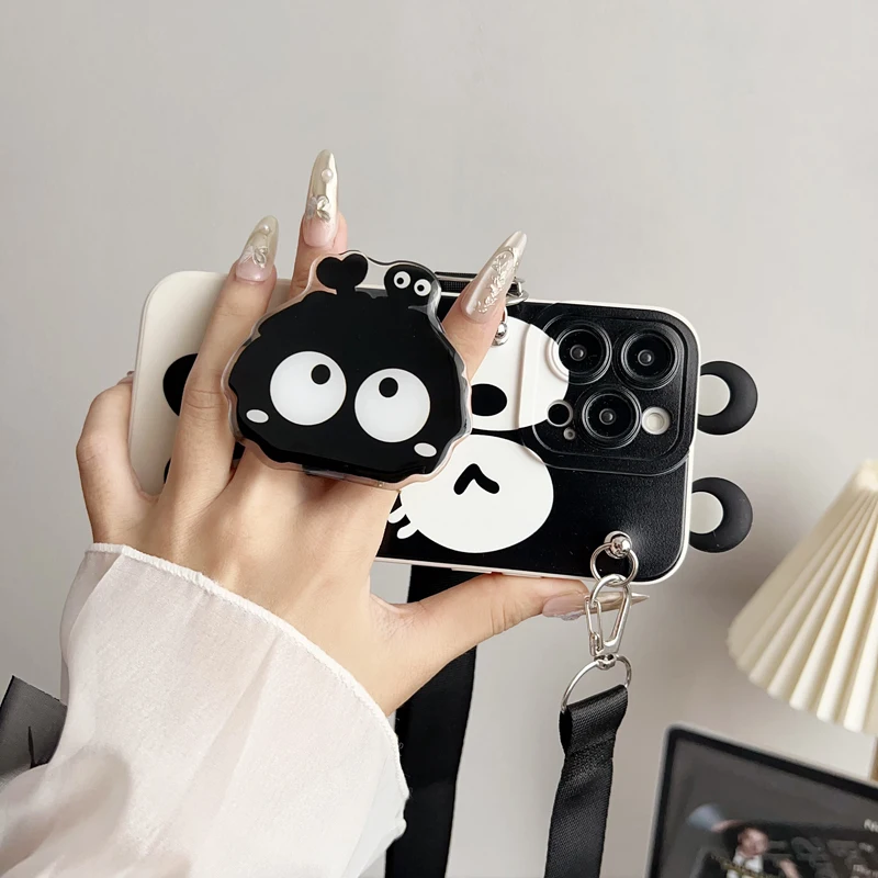 Para OPPO A15 94 54 55 53 74 96 57 17 58 78 60 39 Realme C55 53 35 30 21Y 11 33 63 61 67 caja de bolas de carbón negro con cuerda de soporte - imagen 5