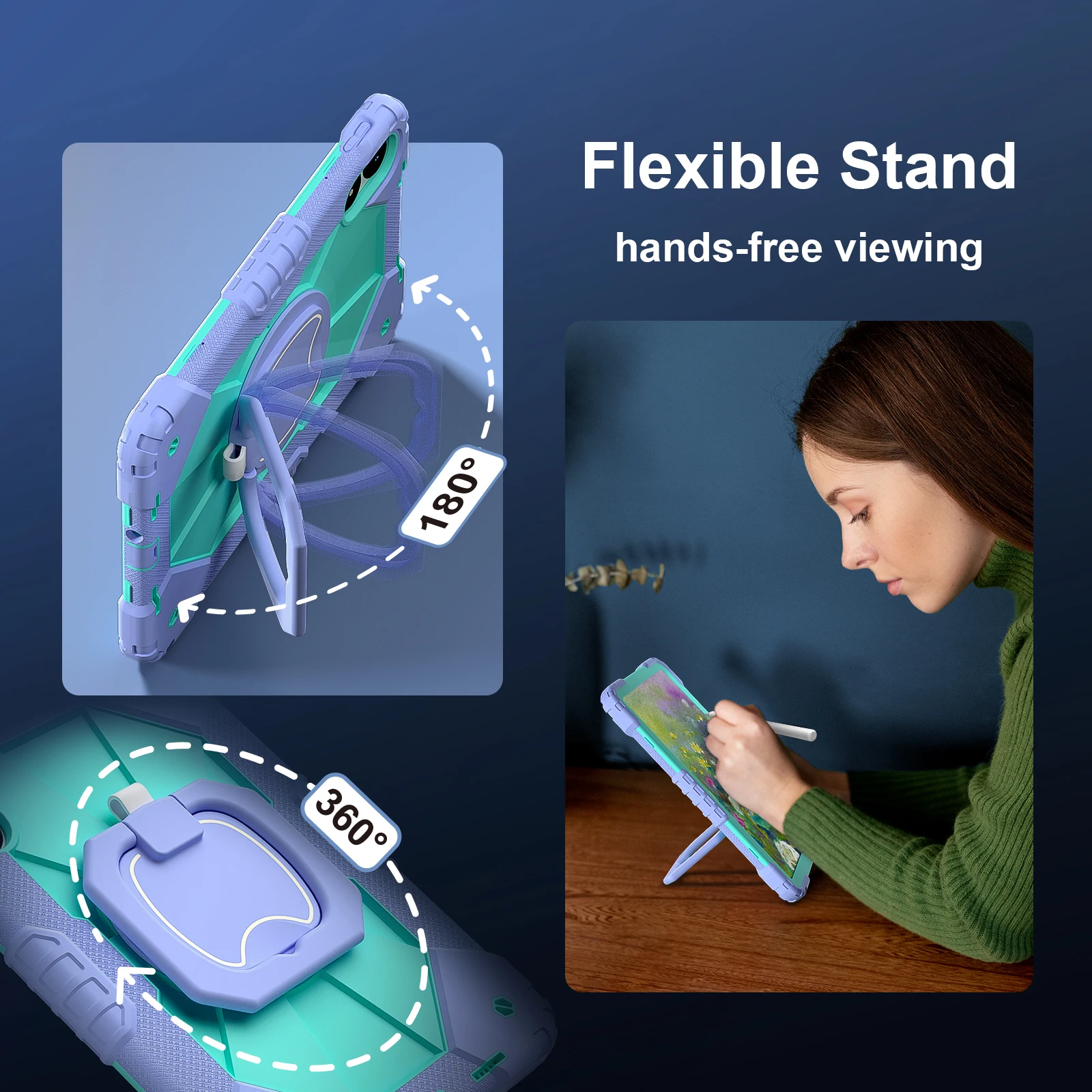 Funda para niños para Xiaomi POCO Pad 12,1, funda para Redmi Pad 2 11 Pro 12,1 SE 8,7 mi Pad 7 8 Pro 11,2 con mango y correa para el hombro - imagen 3