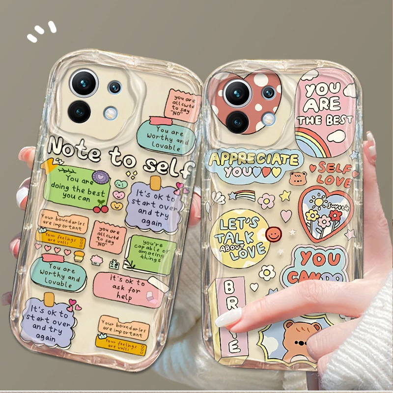 Funda con eslogan de moda de dibujos animados para Xiaomi 14T 13T 12T 13 12 11 11i Lite 5G 10T POCO X5 X6 Pro X3 NFC X4 GT F3 F4 F5 F6 M6 M5S C65