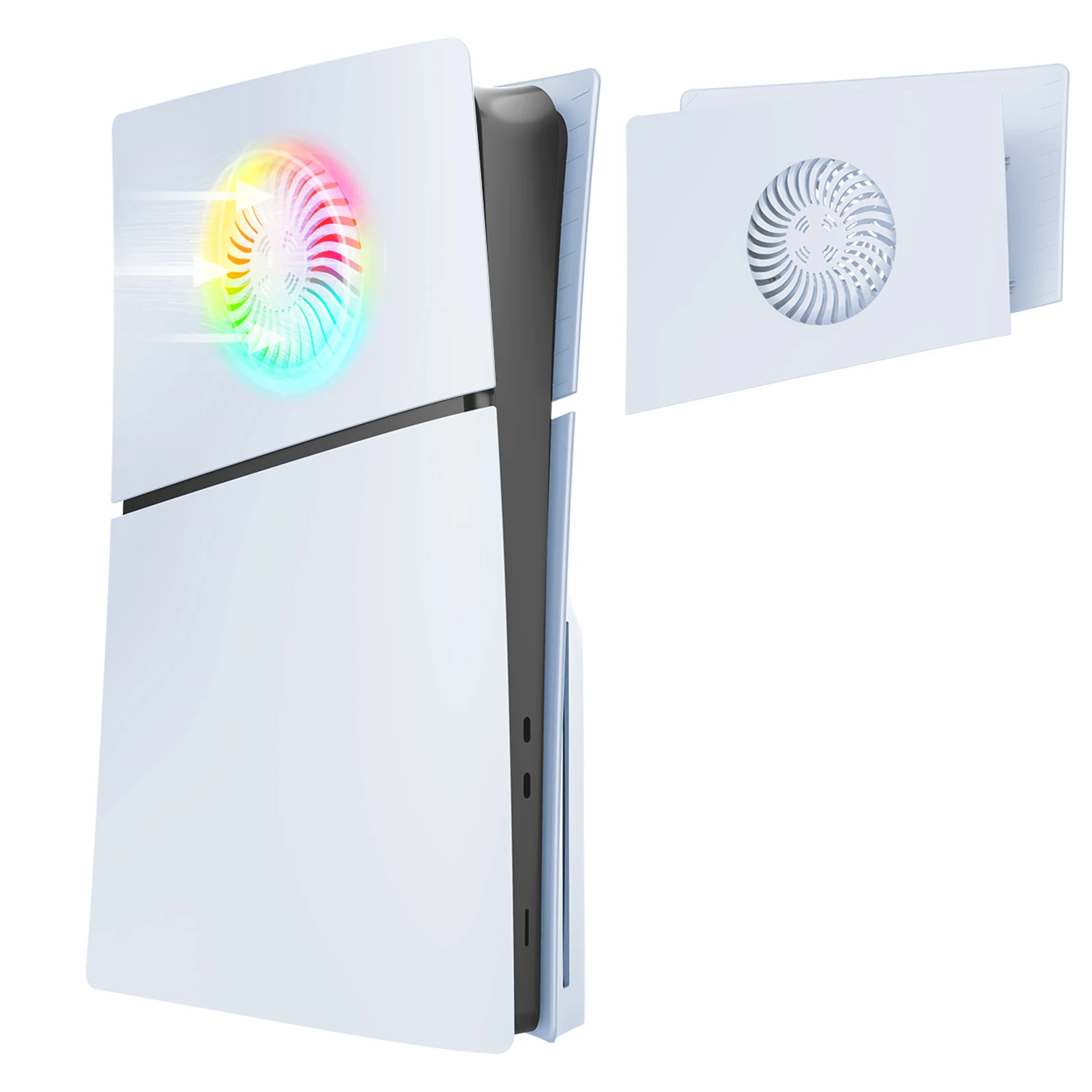 Placa frontal de superficie de CA de parte superior con ventilación de refrigeración y placas de cubierta de repuesto de PS5 separadas de ABS duro Led para PS5 Slim - imagen 5