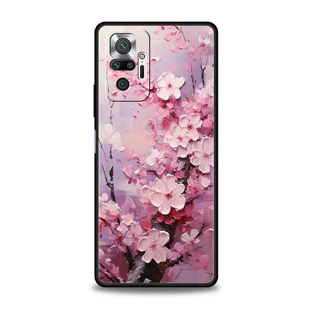 Funda de teléfono para Xiaomi Redmi Note 13, 12, 5G, 9S, 9, 8, 10, 11 Pro, 9T, 13C, 12C, 10C, 9C, 9A, 7 Pro, funda de silicona suave, árbol de flor de cerezo - imagen 3