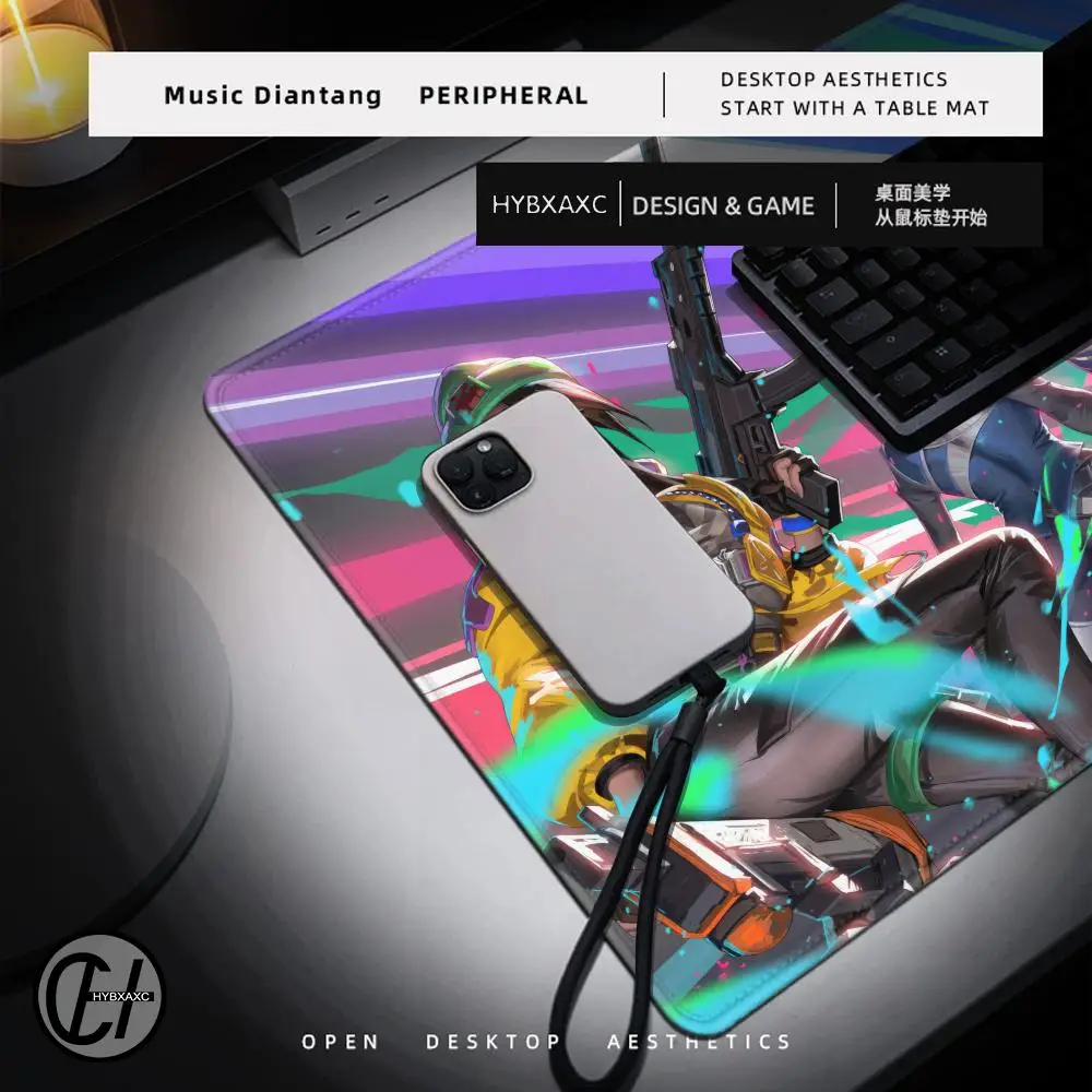 Alfombrillas de ratón v-valorant para videojuegos, alfombrilla de ordenador para Gamer Girl, escritorio Xxl, alfombra para gabinete de PC, accesorios para jugadores Kawaii, teclado, alfombrilla caliente - imagen 4