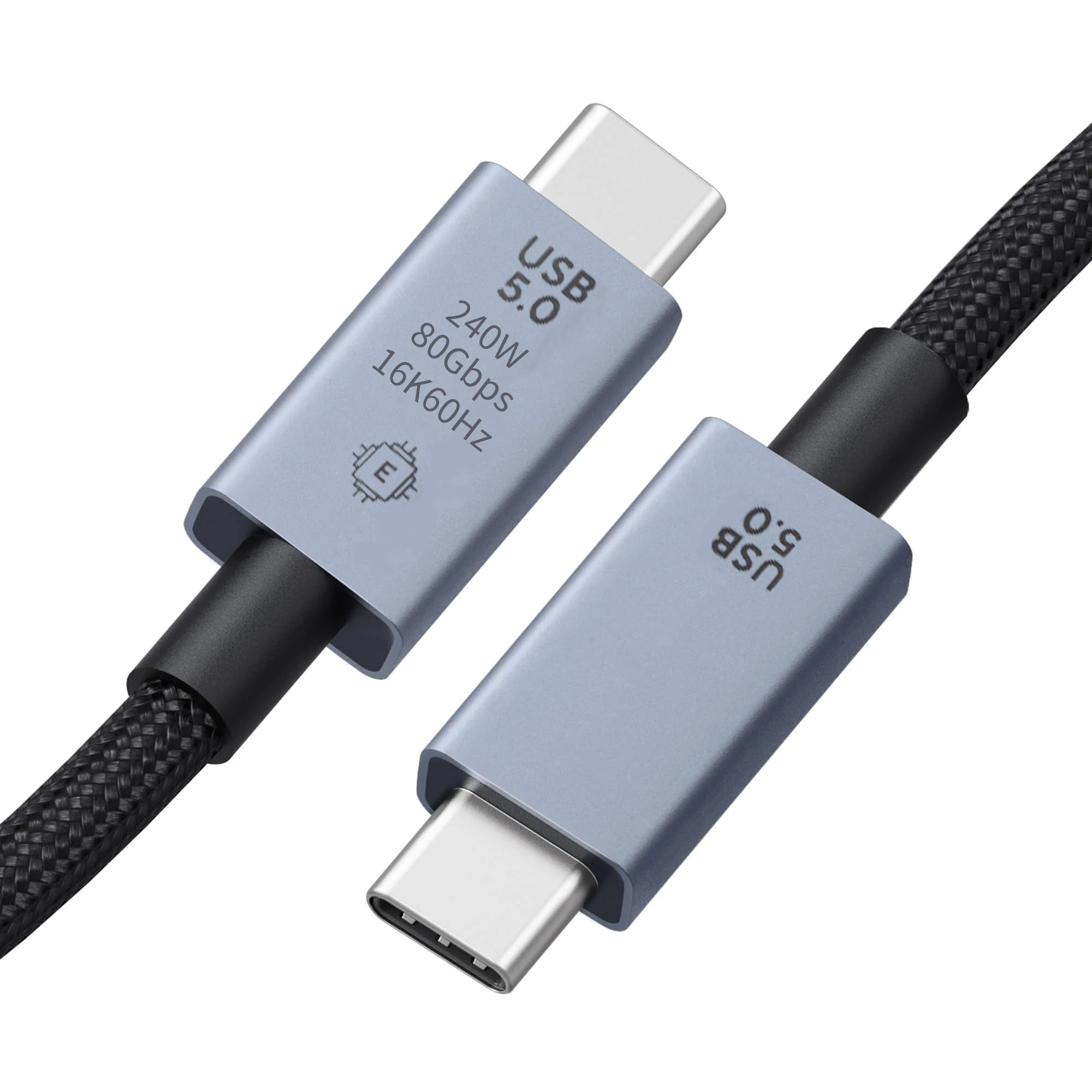Cable de datos USB C a C de 80Gbps Compatible con Thunderbolt5/4/3 16K 8K @ 60Hz Pantalla PD3.1 Cable cargador de 240W para ordenadores portátiles Teléfono SSD - imagen 2