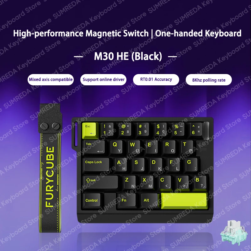 FURYCUBE M30 HE teclado para juegos con efecto Hall Mini teclado RT0.01mm 0,1 ms soporte de latencia SOCD MT Valorant FPS teclado de juego con cable