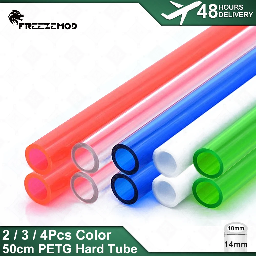FREEZEMOD Tubo PETG transparente/Blanco/rojo/azul/verde, enfriador de agua de alta calidad, súper líquido, 2/3/4 piezas, 50CM, OD14mm Comercio mayorista