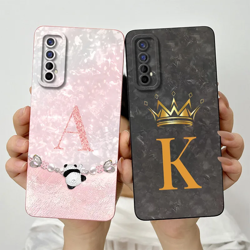 For Realme 7 RMX2151 RMX2155 Case Realme 7 Pro RMX2170 Phone Case Fashion Crown Letters Matte Anti Drop Soft Protective Cover