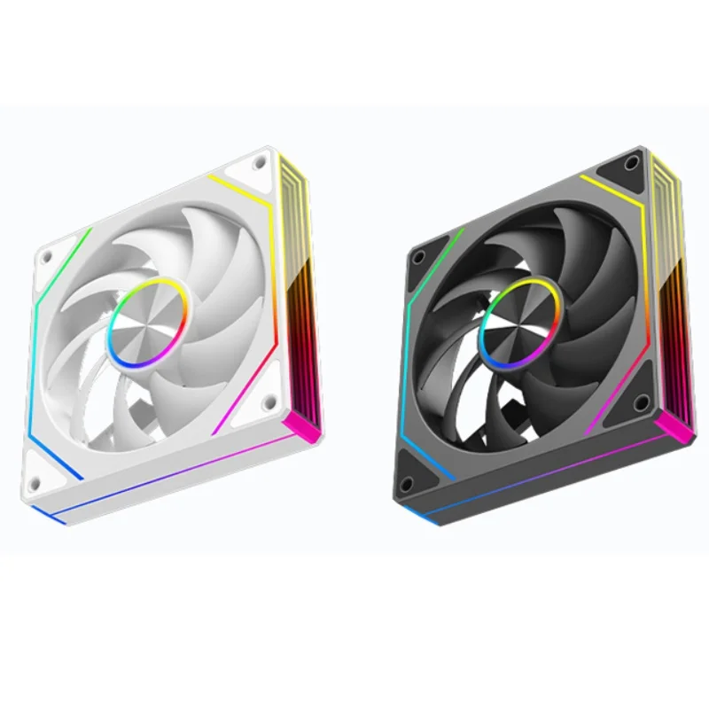 Ventilador con cubierta de PC ICE Whale Prism 4RS Plus ARGB, 14cm, diseño de espejo infinito, sincronización de luz de placa base, ventilador enfriador de CPU PWM de 4 pines - imagen 3