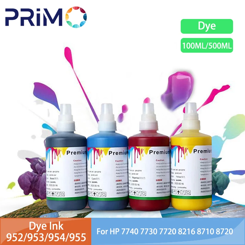 952 953XL 954 955 recarga de tinta de tinte CISS 100ml 500ml Compatible para HP OfficeJet Pro 7720 7740 8710 8715 8720 8730 8740 8210