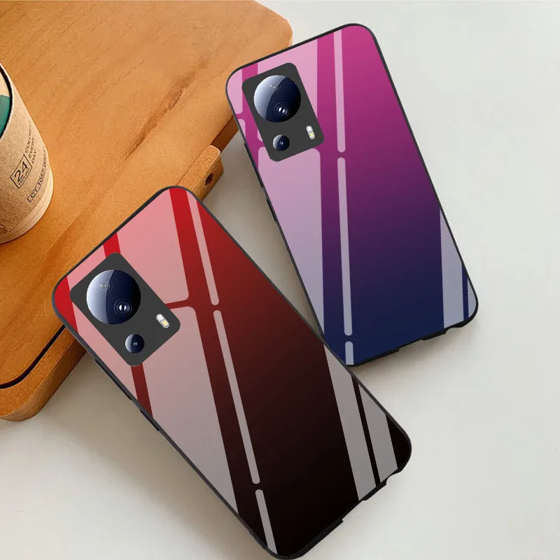 Funda de vidrio templado degradado para Xiaomi Poco X5 X3 X4 M4 M5 S X 3X5 Pro NFC X5Pro F3 F4 X4 GT C40 C50