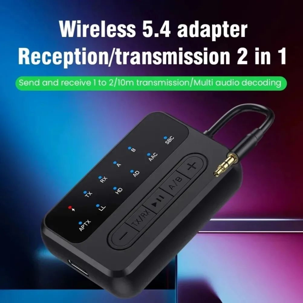 VIKEFON 2 en 1 aptX Bluetooth 5,4 Audio Adatper soporte aptx-LL/HD transmisor receptor con transmisión de baja latencia AUX de 3,5 MM - imagen 3