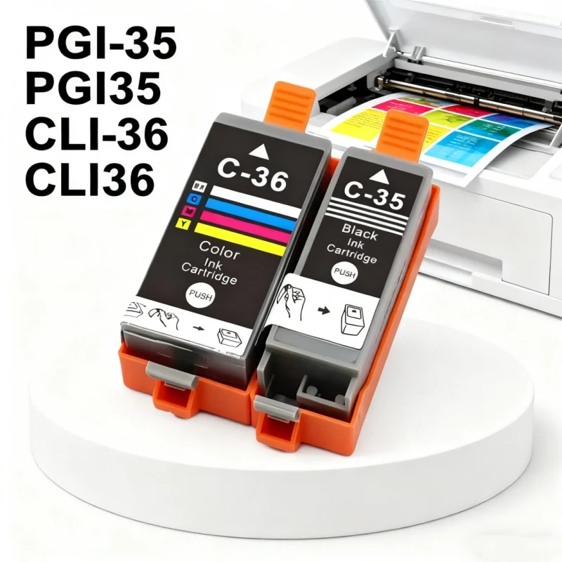 Derisa 10 Uds cartucho de tinta PGI-35 PGI35 CLI-36 CLI36 Compatible pgi35 cli36 para impresora Canon PIXMA IP100 iP110 IP100B TR150