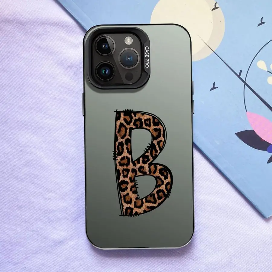 Funda con letras con estampado de leopardo para iPhone 16 17 Pro Max 14 11 XS 17Air 15 Plus XR 12 13 16e - imagen 4