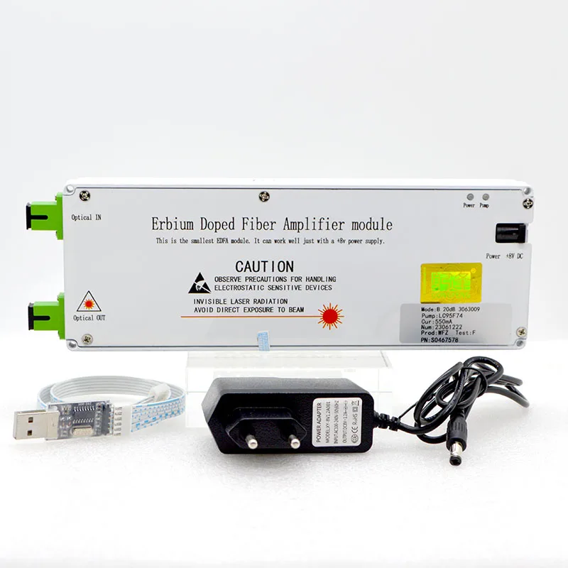 Amplificador FTTH CATV EDFA de alto rendimiento 20-23dBm, mini módulo amplificador de fibra óptica con bajo ruido para señal confiable