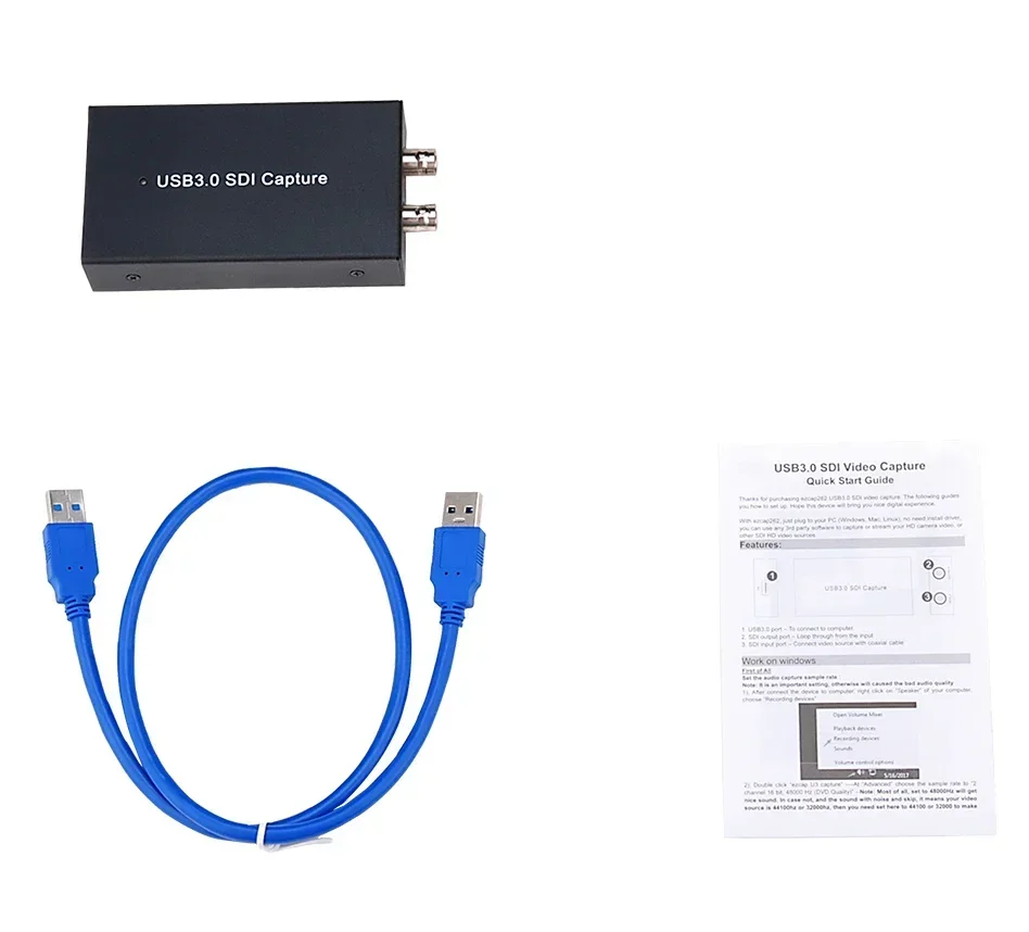 Ezcap262 USB 3,0 Full HD 1080P 60fps SDI tarjeta de captura de vídeo grabación de juegos transmisión en vivo para cámara SDI videocámara TV Box