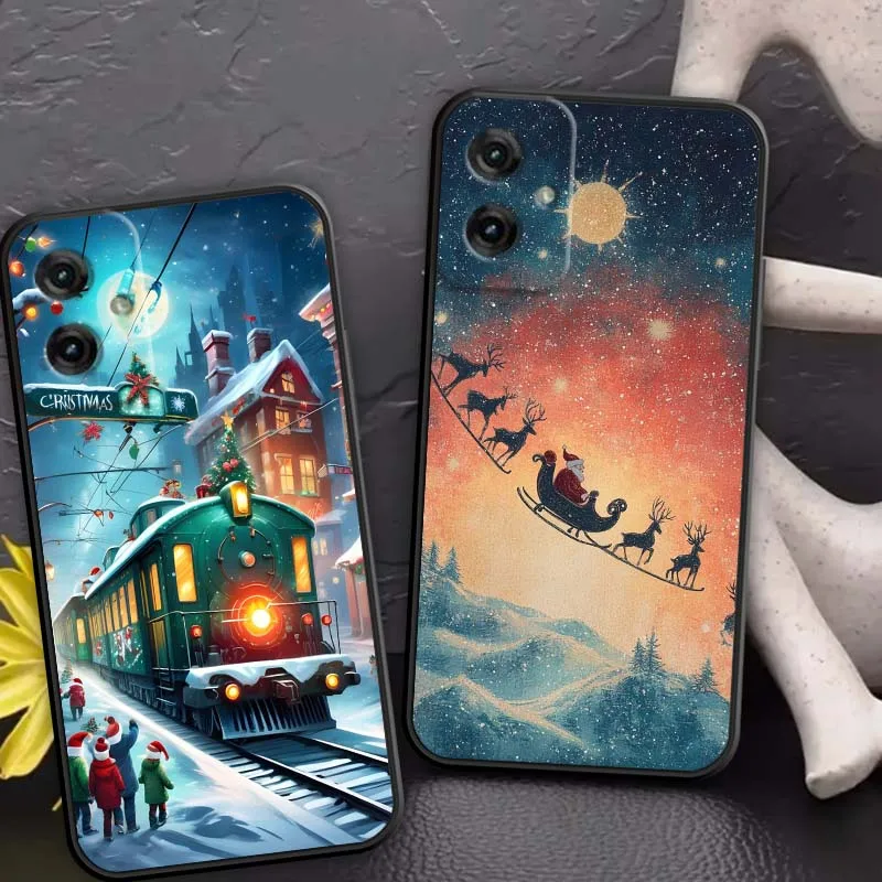 Popular ciervo regalo de Navidad funda de teléfono para Motorola G85 Edge 50 G24 G35 G14 G04 40 G72 G34 G31 G Stylus G54 G13 G32 5G negro - imagen 3