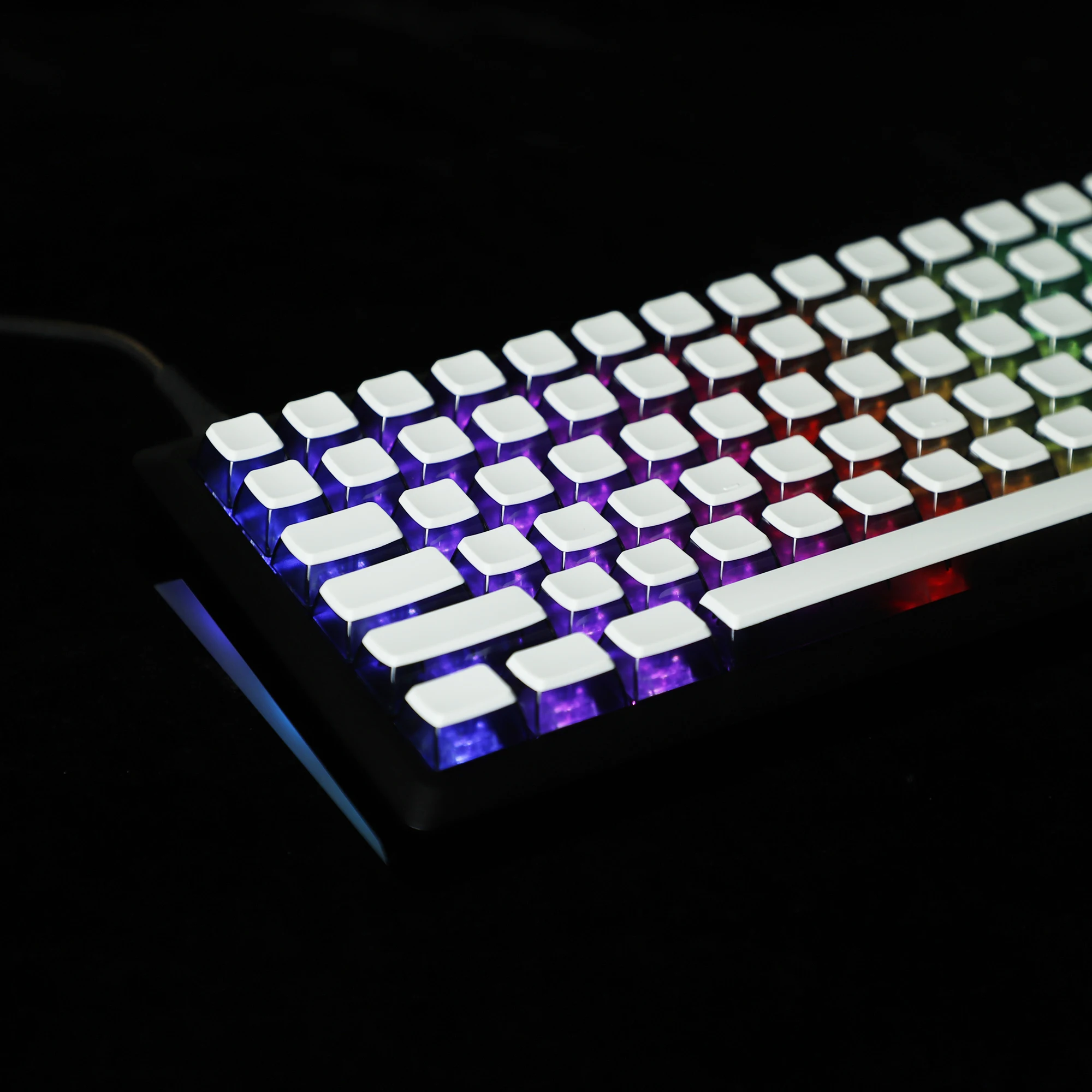 YMDK-teclas en blanco PBT Pudding, teclas ahumadas retroiluminadas, perfil ASA, para teclado mecánico MX 116, 96, 87, 84, 68, 104 teclas - imagen 3