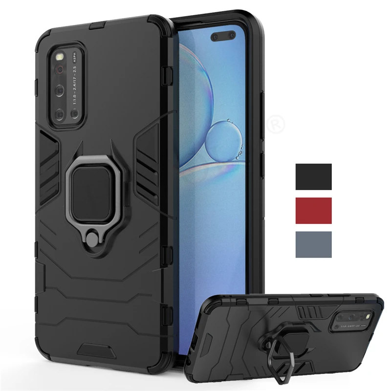 Para Vivo V19 funda para Vivo V17 V15 V11 Pro soporte de anillo magnético de silicona armadura de teléfono funda trasera para Vivo V19
