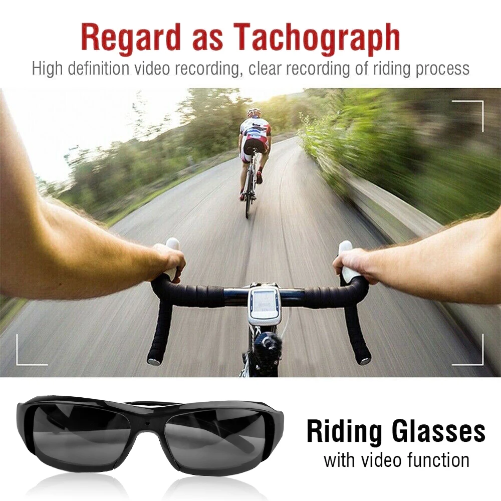 Mini videocámara HD 1080P, cámara para conducir, gafas de sol polarizadas, cámara deportiva, grabadora de vídeo para conducir y ciclismo - imagen 3