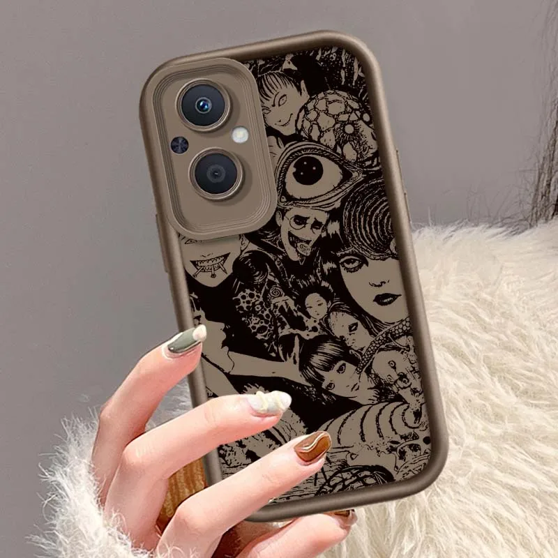 Junji Ito horreur bandes dessinées adapté pour OPPO Reno10 Reno8 Reno7 Reno6 Reno5 T Z Lite Pro Plus 5G coque de téléphone avec échelle oculaire - imagen 4