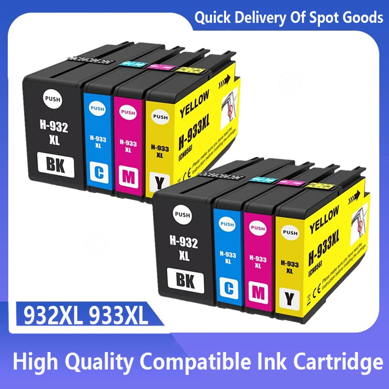 Reemplazo de cartucho de tinta Compatible para impresora HP 932 933 932XL 933XL Officejet 6100 6600 6700 7110 7610 7612 7510 7512
