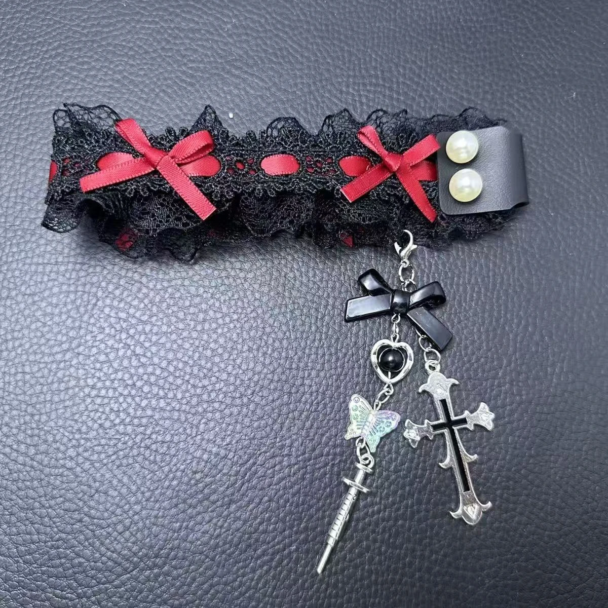 Correa de teclado de encaje DIY, cinta de teclado de encaje elegante con hebilla y dijes, correa personalizable para ordenador portátil, decoración única para teclado - imagen 5