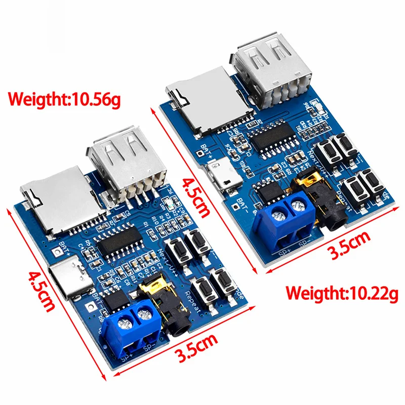 Tarjeta TF, disco U, módulo de placa decodificadora de formato MP3, amplificador Micro USB tipo C, decodificación, reproductor de Audio, placa PCB DC 3,7-,5 V - imagen 2