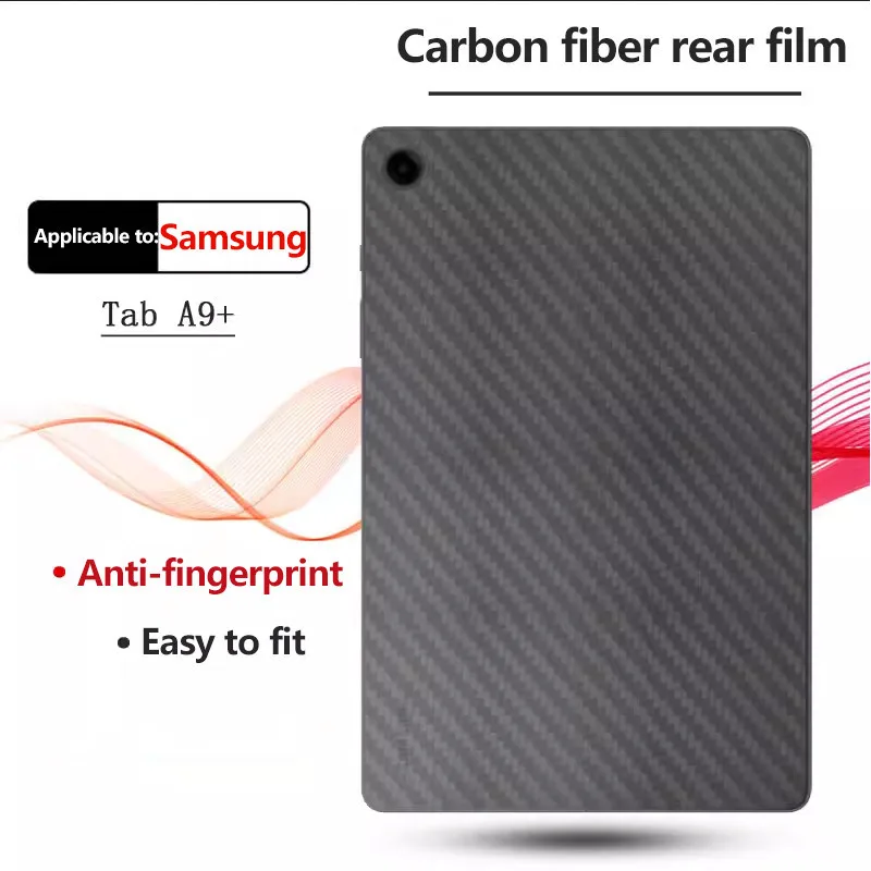 Película trasera de fibra de carbono para Samsung Galaxy Tab, A9 Plus, S9, S8, S7, S9 FE Plus, S7 FE, S8 Plus, 12,4, A9, A7Lite, 8,7, S9 FE, 10,9, A8, A7, A8.0