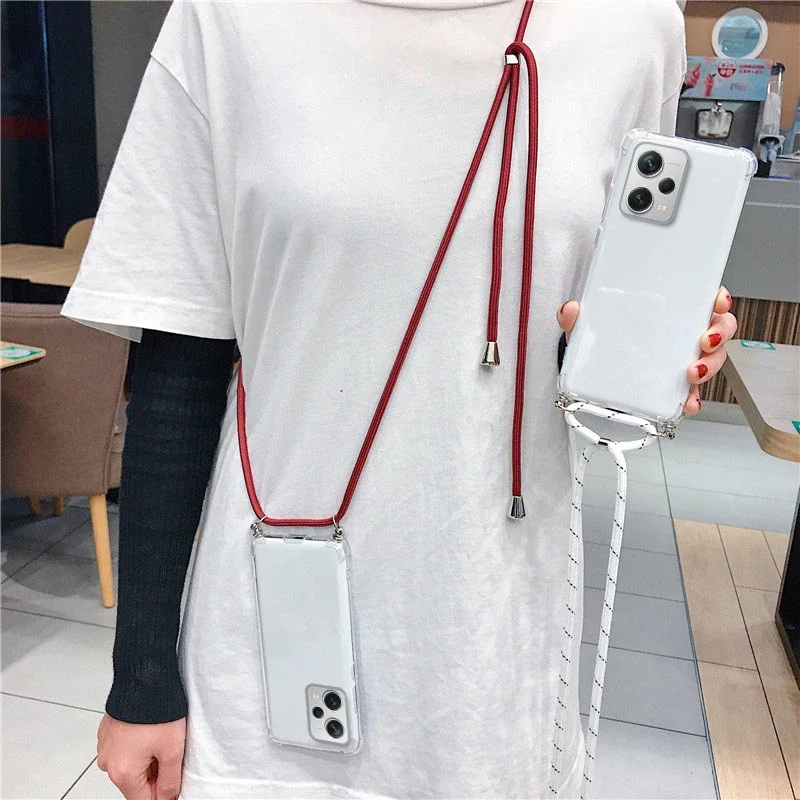 Funda transparente con cordón cruzado para Realme GT 6T 5 Pro, cubierta de silicona TPU suave a prueba de golpes para Realme NEO GT 6 SE 5 - imagen 2