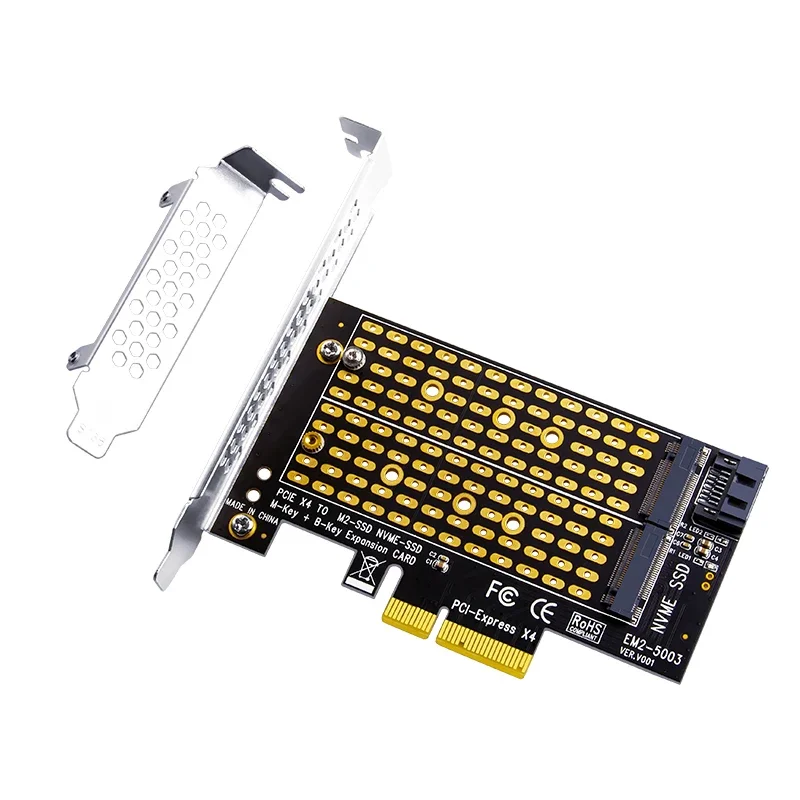 M2 SATA B Key a SATA3.0 + M.2 NVME M Key a PCI Express 4,0 X4 tarjeta elevadora PCIE a M2 SSD adaptador para 2230 2242 2260 2280 M2 SSD - imagen 3