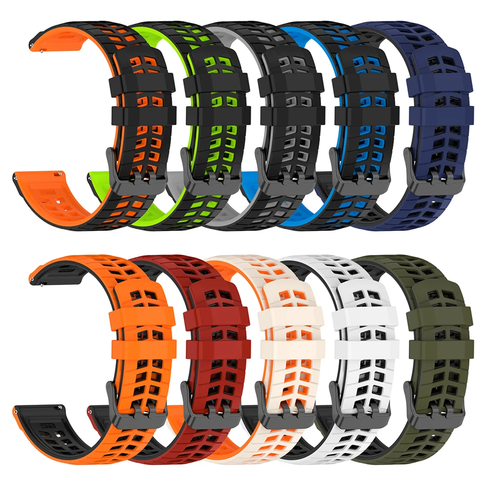 Correa deportiva de 22mm para AMAZFIT BALANCE 2 GTR 47mm GTR 2e 3Pro 4 bandas para AMAZFIT BIP 6 5 Stratos 3 Cheetah Pro pulsera de silicona - imagen 2