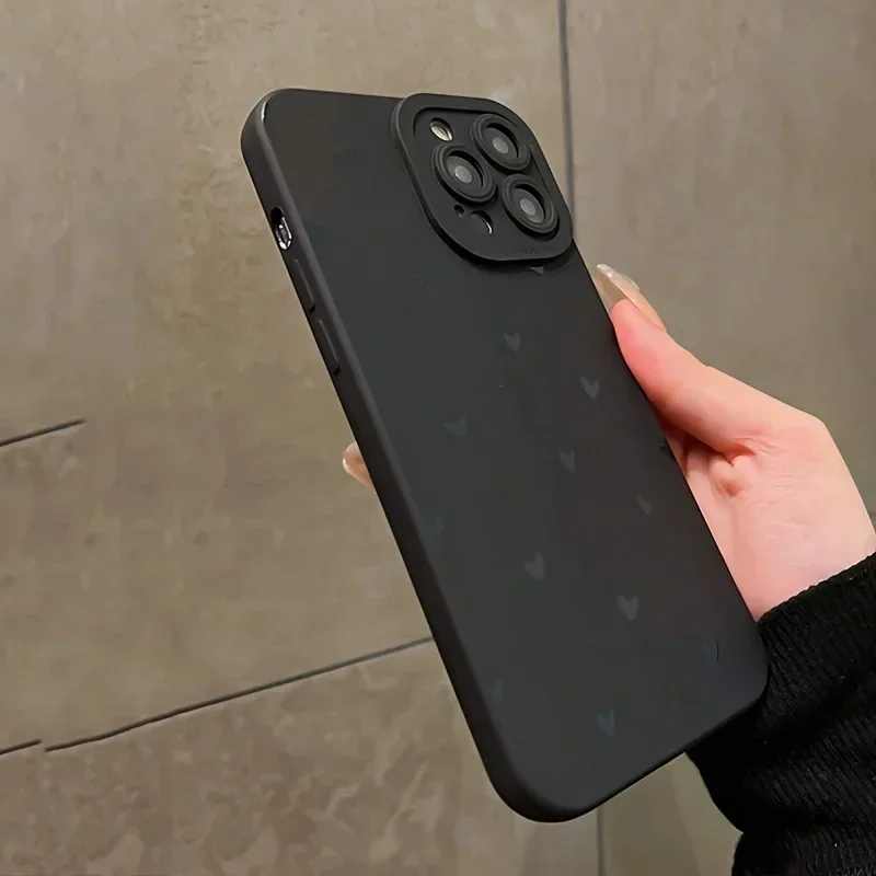 Funda blanda Black Love TPU para iPhone 16 15 14 13 12 11 Pro Max XS XR 7 8 Plus carcasa protectora de pantalla a prueba de golpes - imagen 3