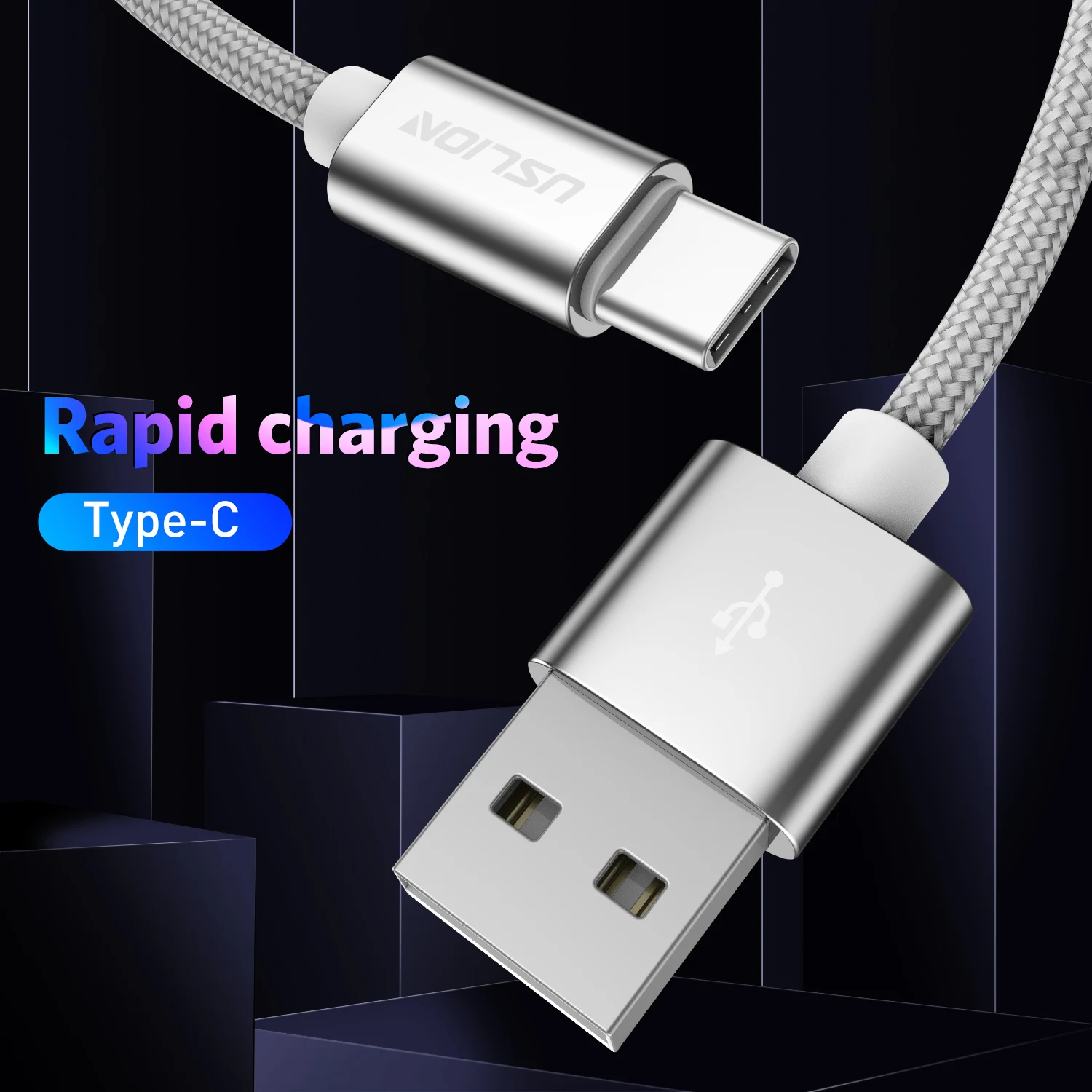 USLION-Cable USB tipo C de carga rápida 3A, Cable de datos, cargador de teléfono para Samsung S23 S21 xiaomi mi 13 Huawei POCO OPPO Realme