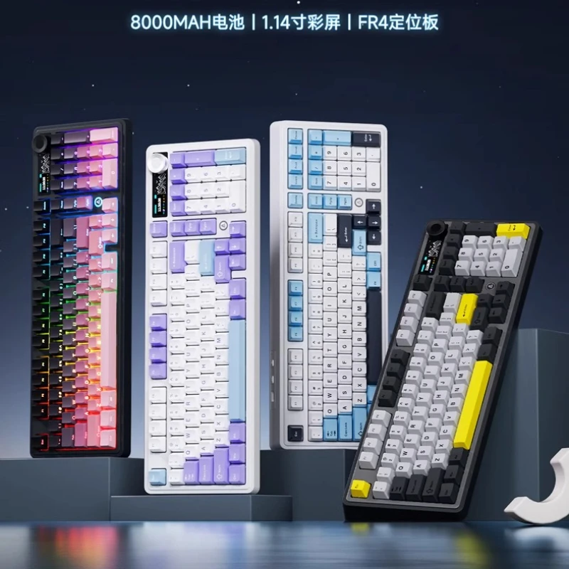 Teclado mecánico personalizado AK980, tercer examen simulado, tecla completa, enchufe caliente, pantalla TFT a Color de 1,14 pulgadas, perfil de juego de oficina - imagen 3