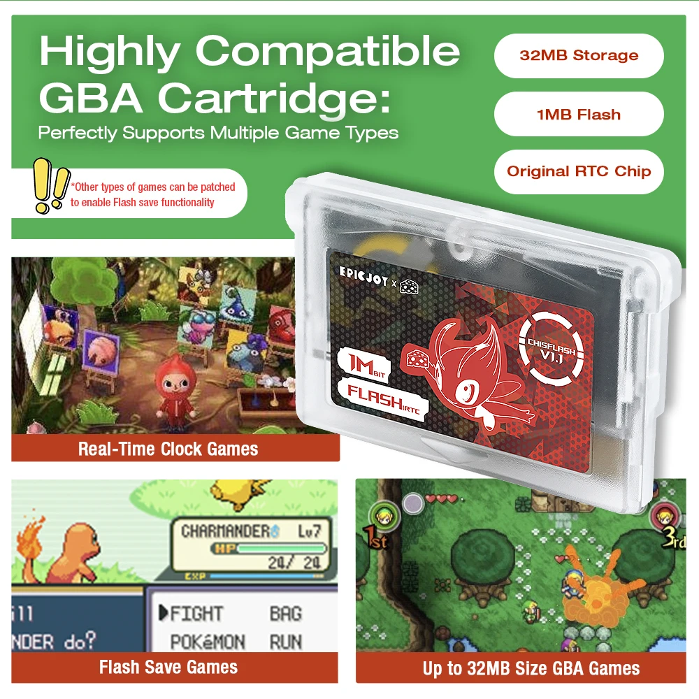 ChisFlash V1.1 Carro GBA RTC regrabable Chip RTC original S35190-32MB Almacenamiento 1Mb Flash Compatible con la serie GBA/DS - imagen 3