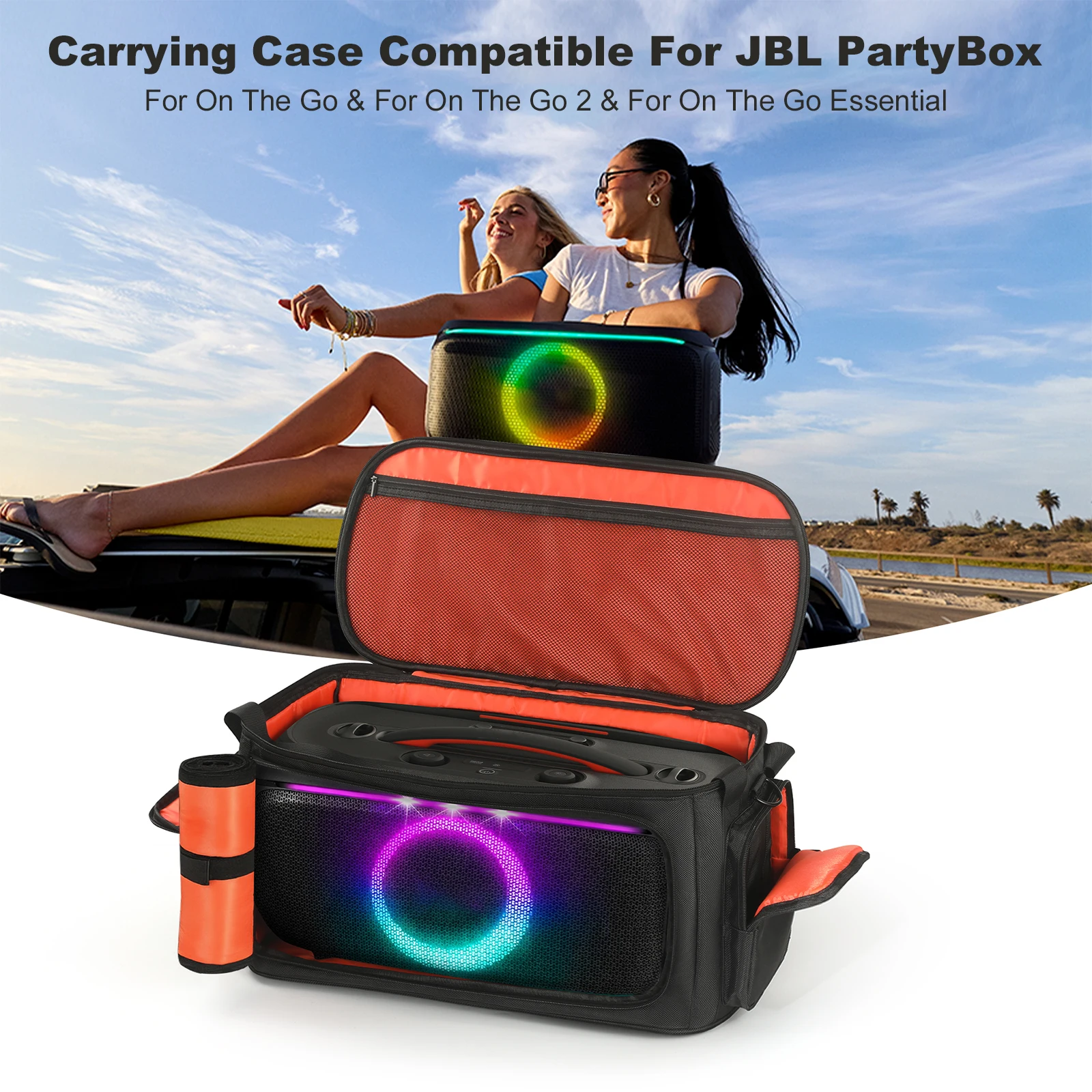 Bolsa de almacenamiento de viaje, funda protectora a prueba de golpes con correa para el hombro para altavoz de fiesta portátil JBL PartyBox On The Go2